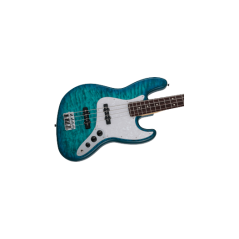 Fender 2024 Collection Made in Japan Hybrid II Jazz Bass, Rosewood Fingerboard, Quilt Aquamarine