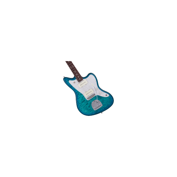 Fender 2024 Collection Made in Japan Hybrid II Jazzmaster, Rosewood Fingerboard, Quilt Aquamarine