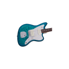Fender 2024 Collection Made in Japan Hybrid II Jazzmaster, Rosewood Fingerboard, Quilt Aquamarine
