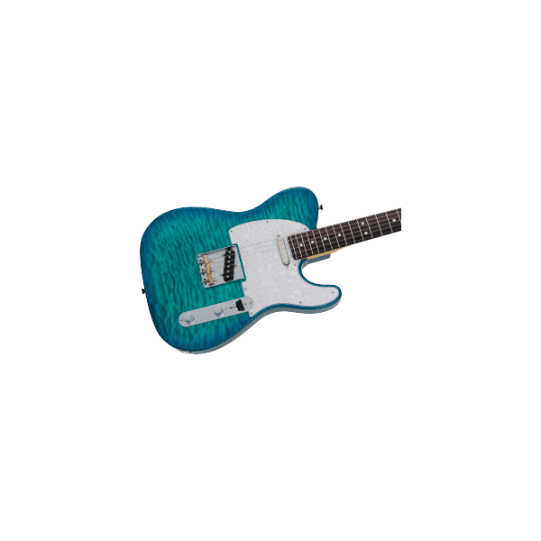 Fender 2024 Collection Made in Japan Hybrid II Telecaster, Rosewood Fingerboard, Quilt Aquamarine