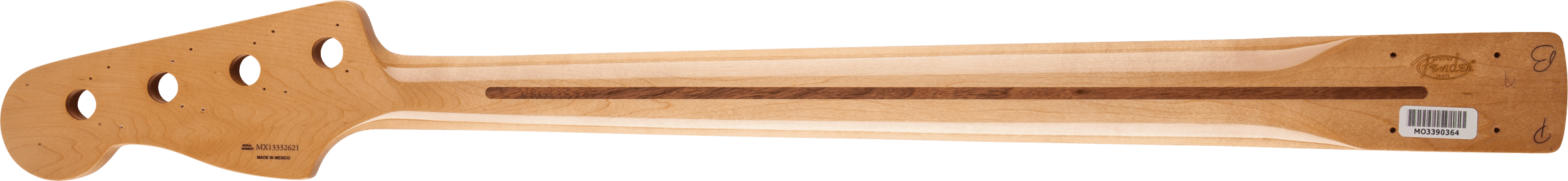 Fender Classic Series 70's Precision Bass® Neck, 20 Medium Jumbo Frets, Block Inlay, Maple