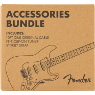 Fender Accessory Essentials Pack - Cable, Clip-On Tuner, Strap