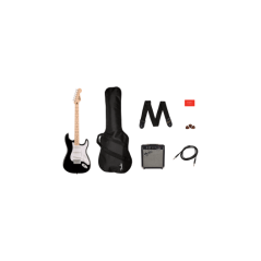 Squier Sonic Stratocaster Pack, Maple Fingerboard, Black, Gig Bag, 10G - 230V UK