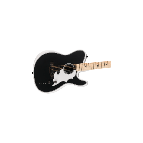 Fender Jack White Triplesonic Acoustasonic Telecaster with Case, Maple Fingerboard, White Pickguard, Satin Arctic White