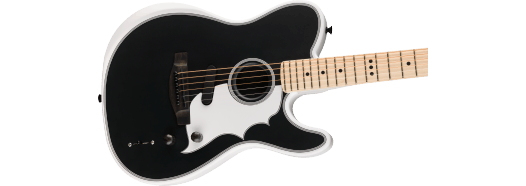 Fender Jack White Triplesonic™ Acoustasonic® Telecaster® with Case, Maple Fingerboard, White Pickguard, Satin Arctic White with 