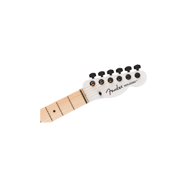 Fender Jack White Triplesonic Acoustasonic Telecaster with Case, Maple Fingerboard, White Pickguard, Satin Arctic White
