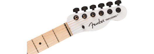 Fender Jack White Triplesonic™ Acoustasonic® Telecaster® with Case, Maple Fingerboard, White Pickguard, Satin Arctic White with 