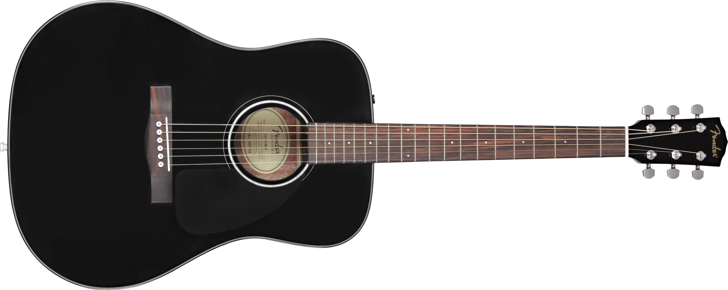 Fender CD-60 Dreadnought V3 w/Case, Walnut Fingerboard, Black