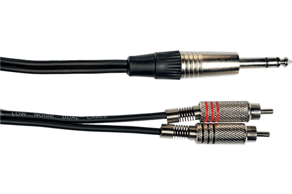 Yellow Cable K02ST-3 Cavo Segnale Stereo 2x RCA maschio/Jack TRS 3 m