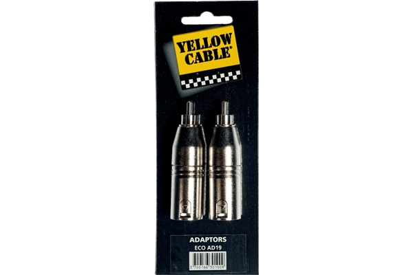 Yellow Cable AD19 Adattatore RCA Maschio/XLR Maschio 2 Pcs