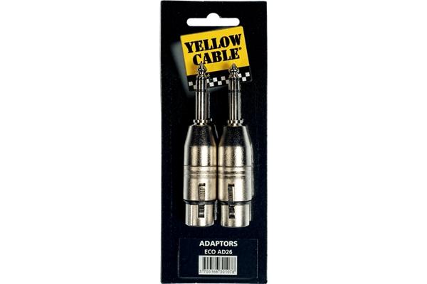 Yellow Cable AD26 Adattatore Jack TRS Maschio/XLR Femmina 2 Pcs