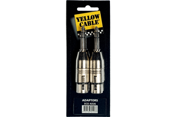 Yellow Cable AD26 Adattatore Jack TRS Maschio/XLR Femmina 2 Pcs