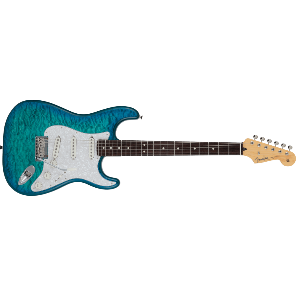 Fender 2024 Collection Made in Japan Hybrid II Stratocaster, Maple Fingerboard, Flame Sunset Orange Transparent