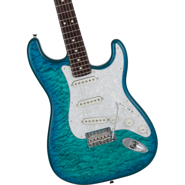Fender 2024 Collection Made in Japan Hybrid II Stratocaster, Maple Fingerboard, Flame Sunset Orange Transparent