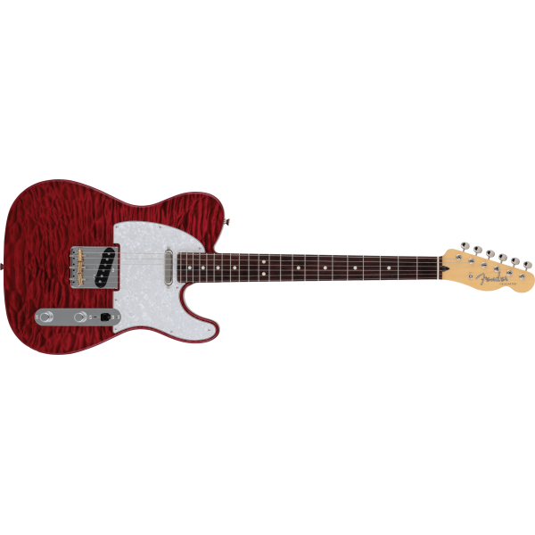 Fender 2024 Collection Made in Japan Hybrid II Telecaster, Maple Fingerboard, Flame Sunset Orange Transparent