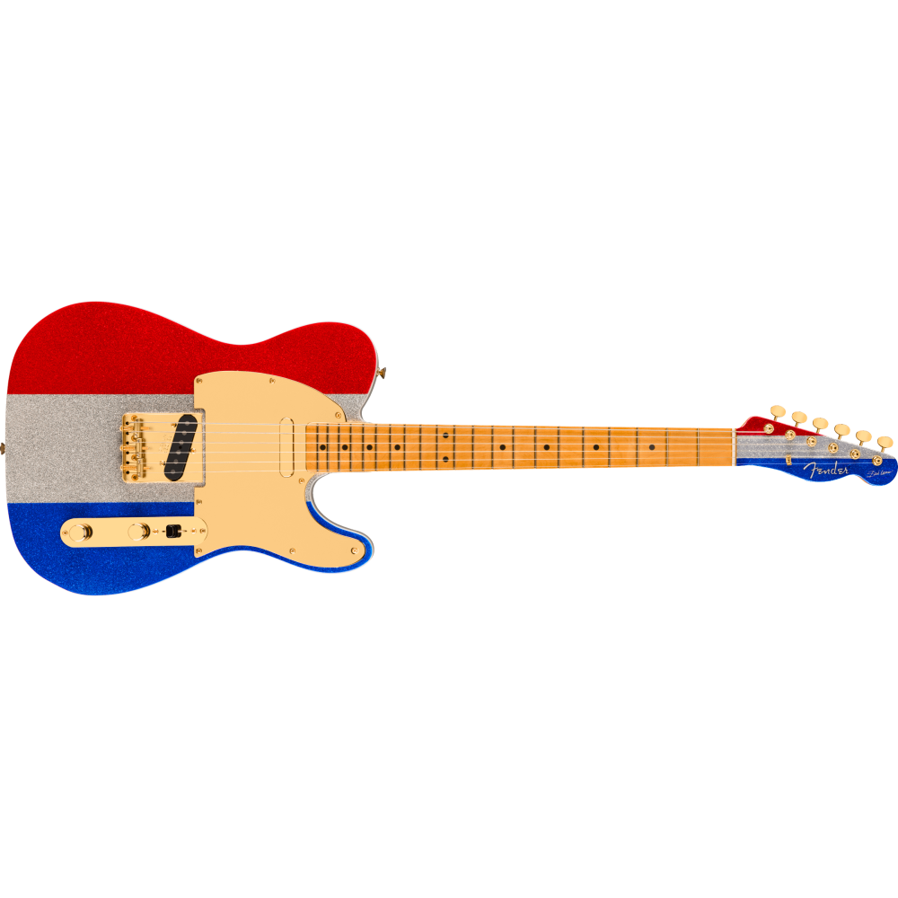 Fender Limited Edition Buck Owens Telecaster, Maple Fingerboard, Red, Silver and Blue Sparkle