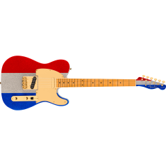 Fender Limited Edition Buck Owens Telecaster, Maple Fingerboard, Red, Silver and Blue Sparkle