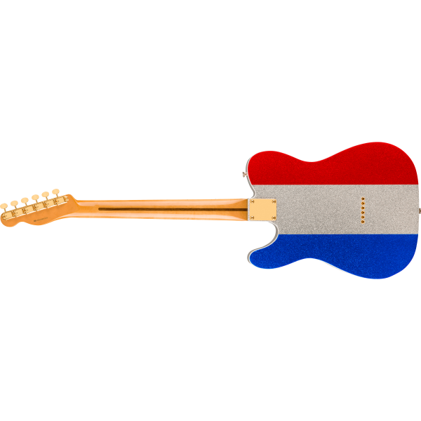 Fender Limited Edition Buck Owens Telecaster, Maple Fingerboard, Red, Silver and Blue Sparkle