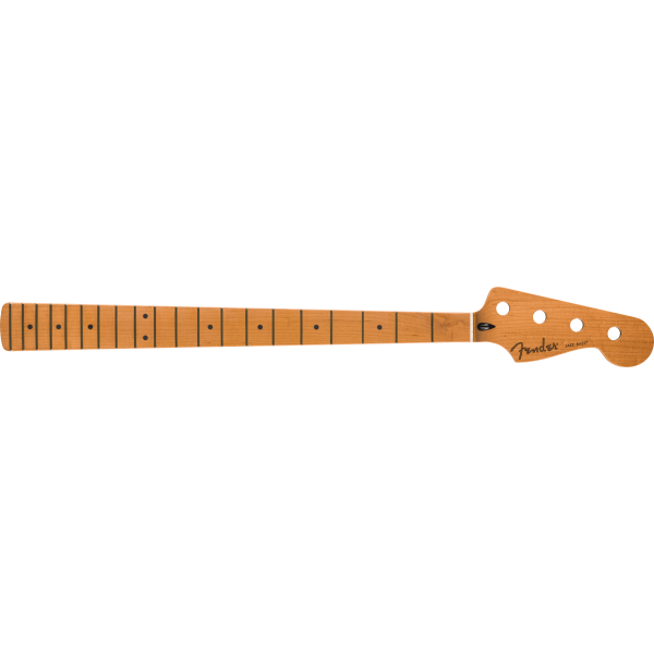 Fender "Satin Roasted Maple Jazz Bass Neck, 20 Jumbo Frets, 12"", Maple, Flat Oval Shape"