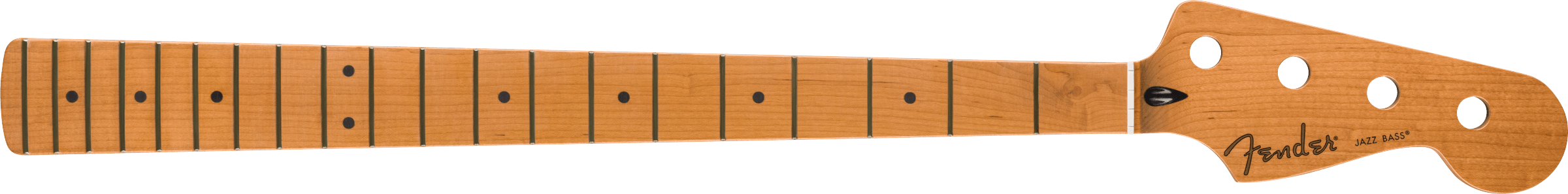 Fender Satin Roasted Maple Jazz Bass® Neck, 20 Jumbo Frets, 12", Maple, Flat Oval Shape