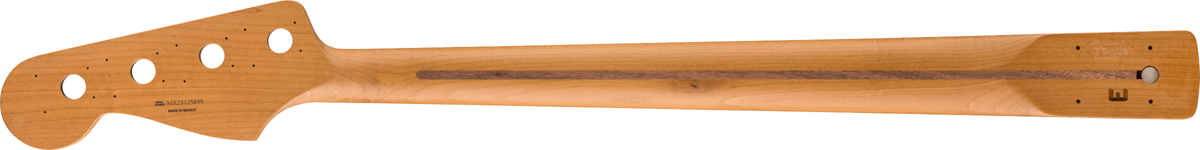 Fender Satin Roasted Maple Jazz Bass® Neck, 20 Jumbo Frets, 12", Maple, Flat Oval Shape