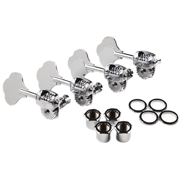 Fender "Deluxe ""F"" Stamp Bass Tuning Machines, Left-Hand, (4), Chrome"