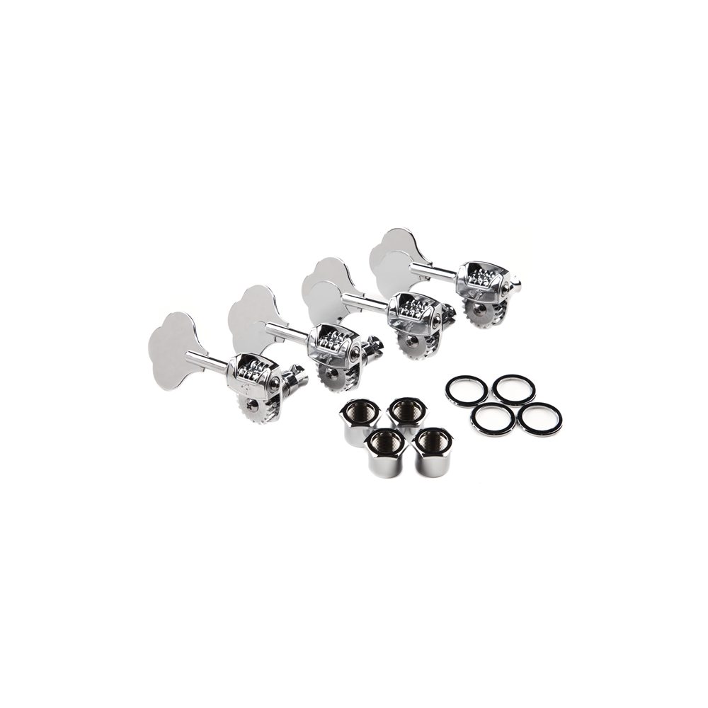 Fender "Deluxe ""F"" Stamp Bass Tuning Machines, Left-Hand, (4), Chrome"
