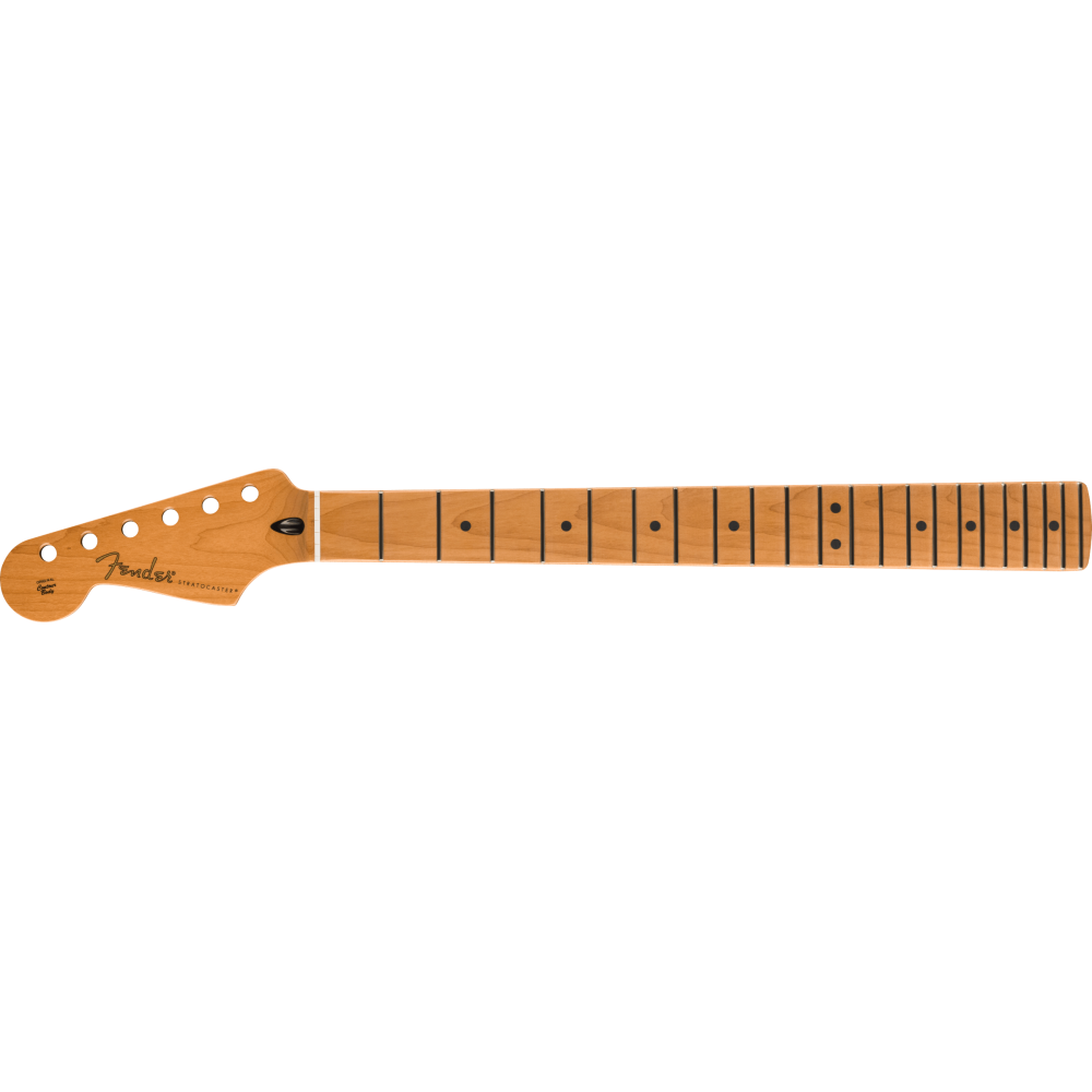 Fender "Satin Roasted Maple Stratocaster LH Neck, 22 Jumbo Frets, 12"", Maple, Flat Oval Shape"