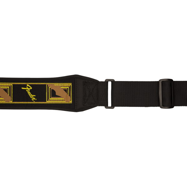 Fender "Swell Neoprene Strap, Blk/Ylw/Brn Mono, 2.5"""