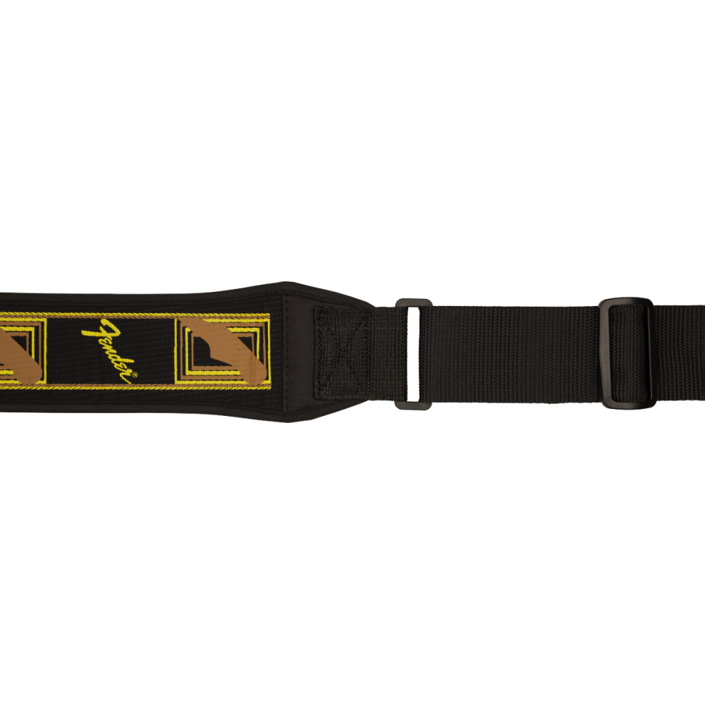 Fender "Swell Neoprene Strap, Blk/Ylw/Brn Mono, 2.5"""