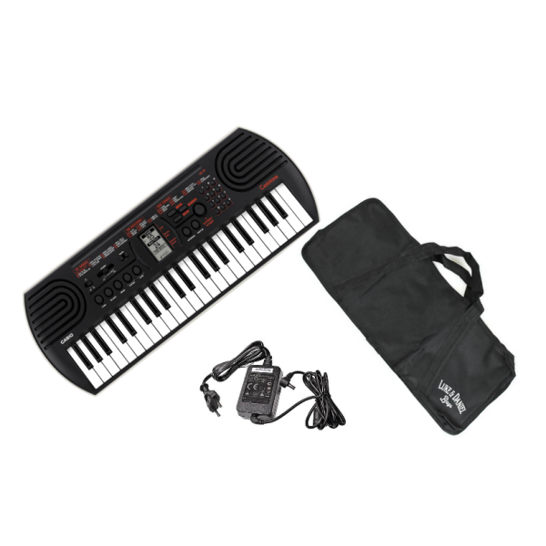 CASIO SA-81 Nera - OFFERTA BUNDLE TASTIERA 44 TASTI MINI NERO / GRIGIO CHIARO con borsa e Alimentatore - back to school