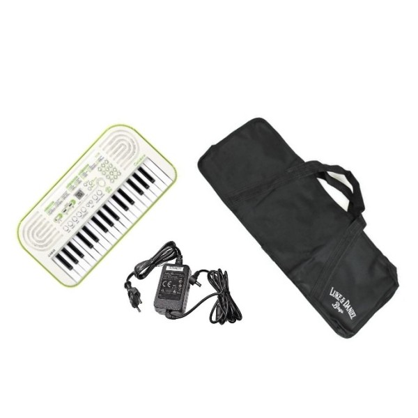 Casio SA50 Bianca - OFFERTA BUNDLE tastiera scolastica 32 tasti mini con borsa e Alimentatore - back to school