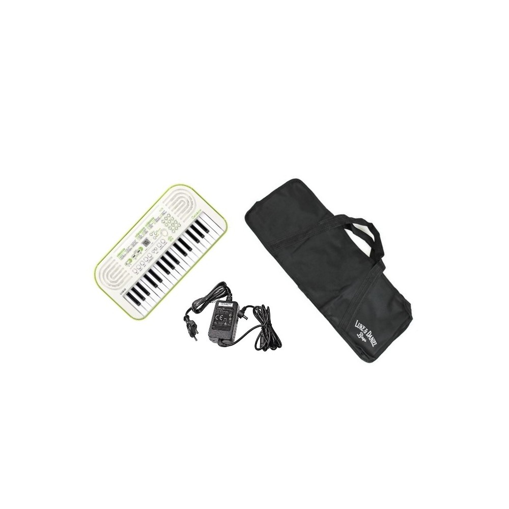 Casio SA50 Bianca - OFFERTA BUNDLE tastiera scolastica 32 tasti mini con borsa e Alimentatore - back to school