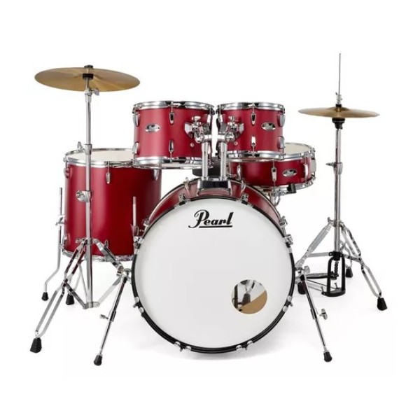 PEARL RS505BC/C747 Roadshow Plus 20” Matte Red - BATTERIA ACUSTICA 5 PZ CON HARDWARE E PIATTI SABIAN
