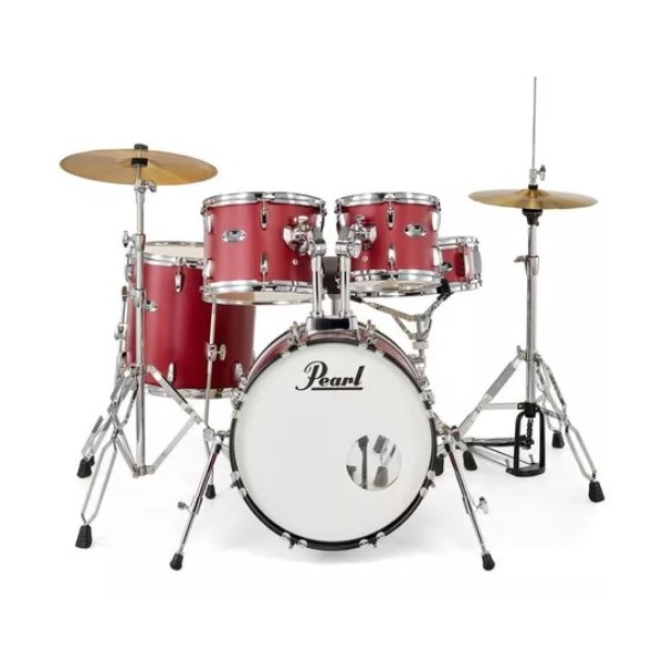 PEARL RS585BC/C747 Roadshow 18" Matte Red - BATTERIA ACUSTICA 5 PEZZI CON HARDWARE E PIATTI SABIAN ROSSA