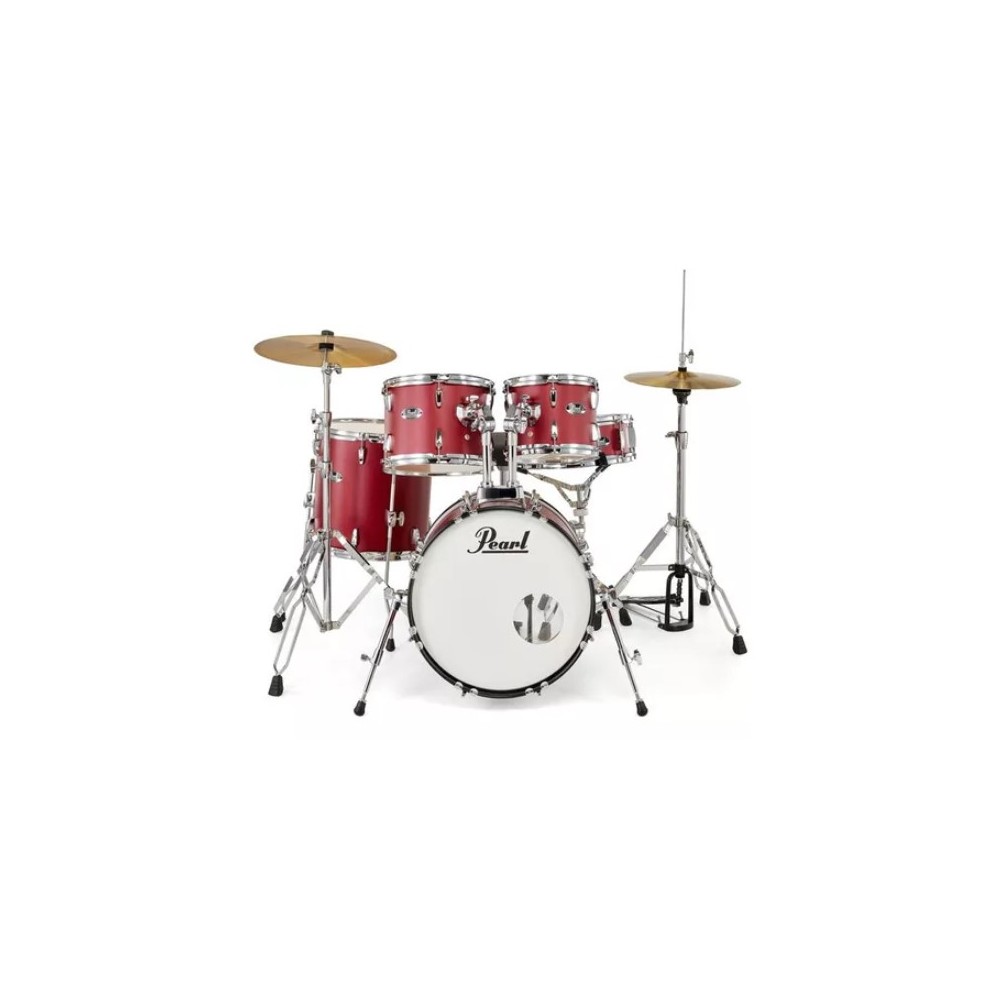 PEARL RS585BC/C747 Roadshow 18" Matte Red - BATTERIA ACUSTICA 5 PEZZI CON HARDWARE E PIATTI SABIAN ROSSA