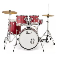 PEARL RS585BC/C747 Roadshow 18" Matte Red - BATTERIA ACUSTICA 5 PEZZI CON HARDWARE E PIATTI SABIAN ROSSA
