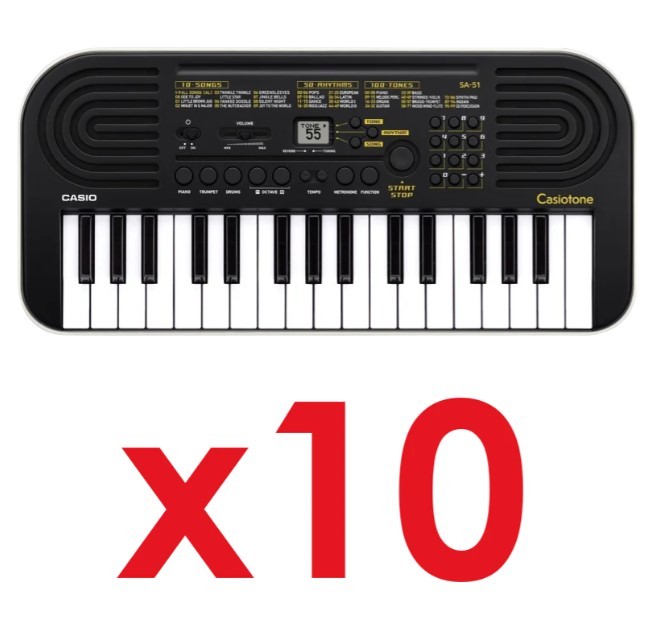 Casio SA-51 Nera - tastiera scolastica 32 tasti mini - 10 pezzi - back to school