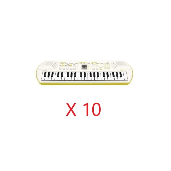 CASIO SA80 - TASTIERA 44 TASTI MINI BIANCA / GIALLO LIMONE - 10 pezzi - back to school