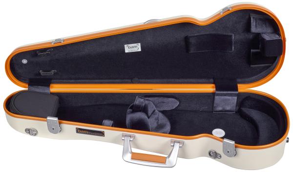 BAM ITALIA BAM SUP2002XLWO CUSTODIA "HIGHTECH" SUPREME ICE CONTOURED IN POLICARBONATO PER VIOLINO - WHITE - ORANGE VERSION