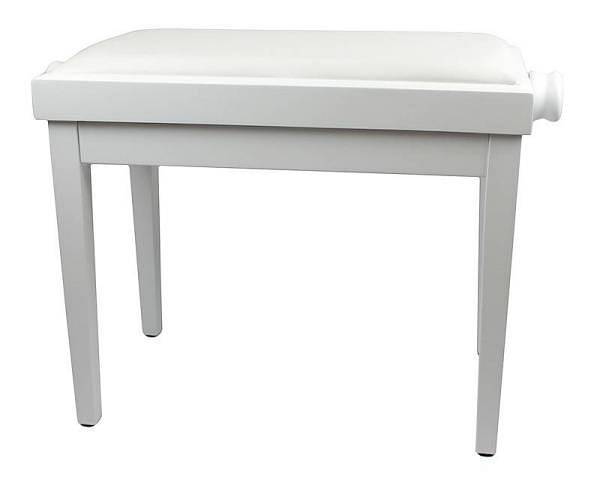 WEISBACH PANCA DA PIANOFORTE BIANCO LUCIDO CON SEDUTA IN PELLE