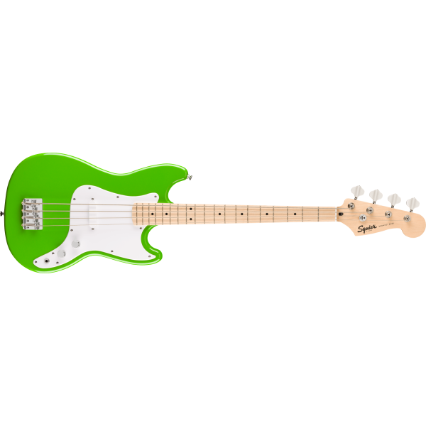 Squier FSR Sonic Bronco Bass, Maple Fingerboard, White Pickguard, Lime Green