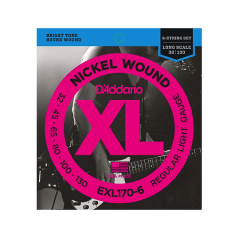 D'Addario EXL170-6 Nickel Round Wound - 32-130 - set di corde per basso elettrico sei corde