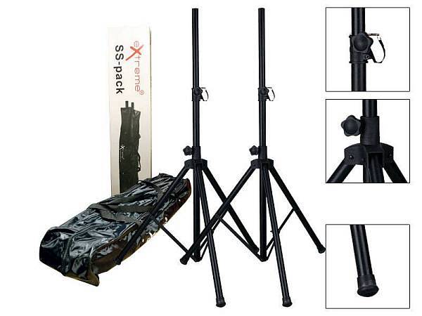 Extreme Stativi per casse in alluminio - coppia di supporti asta treppiede - con borsa - sspack
