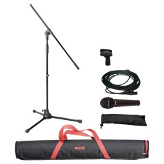 SUPERLUX MSKA MICROFONO VOCE + ASTA MICROFONICA + BORSA + CLAMP + CAVO CANNON XLR MASCHIO FEMMINA IN BUNDLE