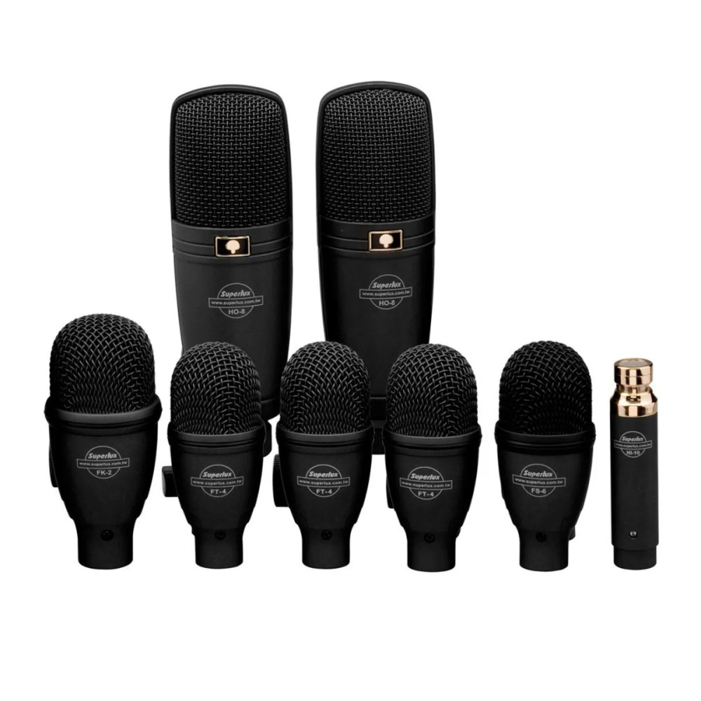 SUPERLUX DRK F5H3 DRUMSET KIT 8 MICROFONI PER BATTERIA CON CUSTODIA RIGIDA