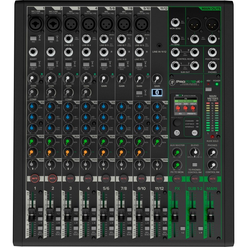 MACKIE PROFX12V3+  MIXER ANALOGICO A 12 CANALI CON EFFETTI USB E BLUETOOTH