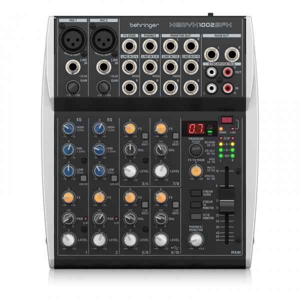 BEHRINGER Xenyx 1002SFX - MIXER 12 CANALI CON INTERFACCIA USB