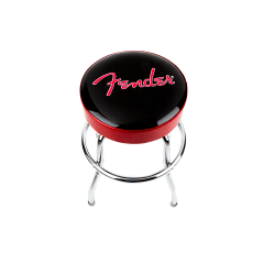 Fender Red Sparkle Logo Barstool, Black/Red Sparkle, 24