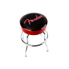 Fender Red Sparkle Logo Barstool, Black/Red Sparkle, 24